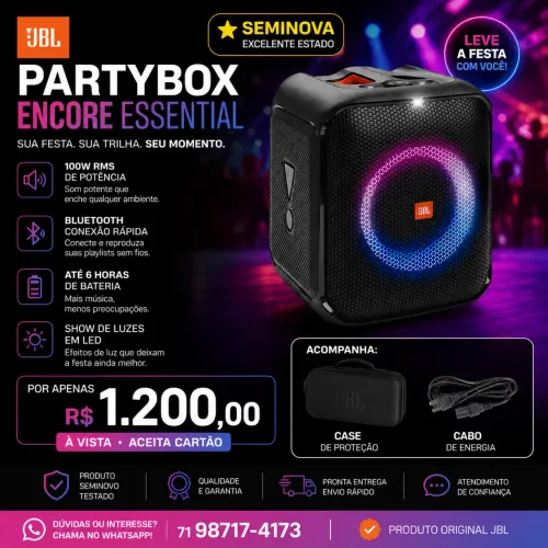 JBL, Caixa de Som Bluetooth, PartyBox Encore Essential