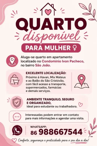 ? Aluga-se Quarto para Meninas - Ambiente Seguro, Confortável e Aconchegante!