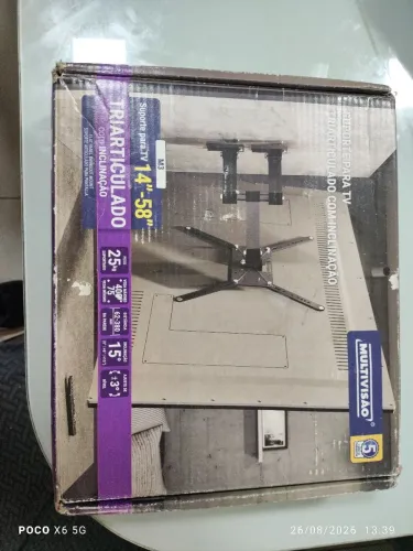 Suporte para TV tri articulado com inclinação