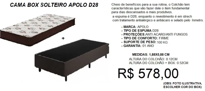 Colchão + box - compre hoje e receba em até 72 horas