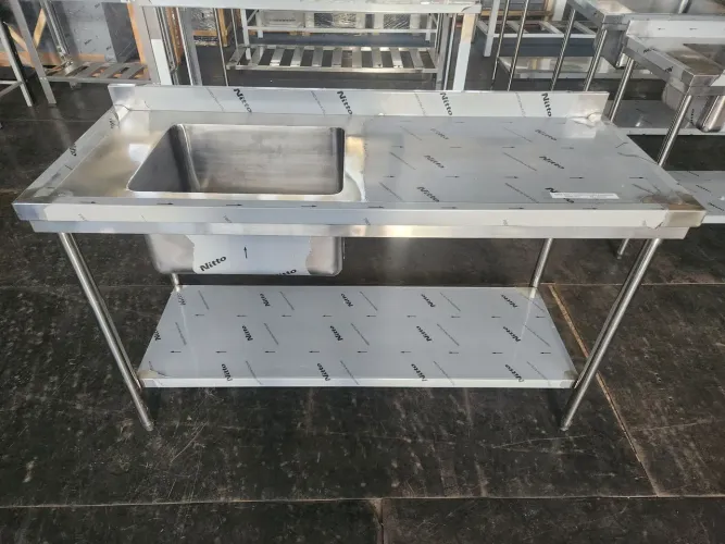 Mesa Inox com Cuba Esquerda