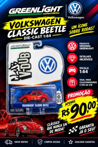 Greenlight Fusca Bombeiros vermelho