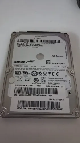 HD SAMSUNG 2,5 PARA NOTEBOOK 1TB | 100% DE SAÚDE!