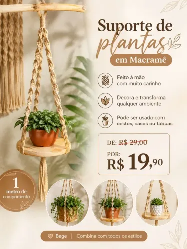 Suporte de plantas Macramê, suporte para plantas, Macramê para plantas, decoração de jardi