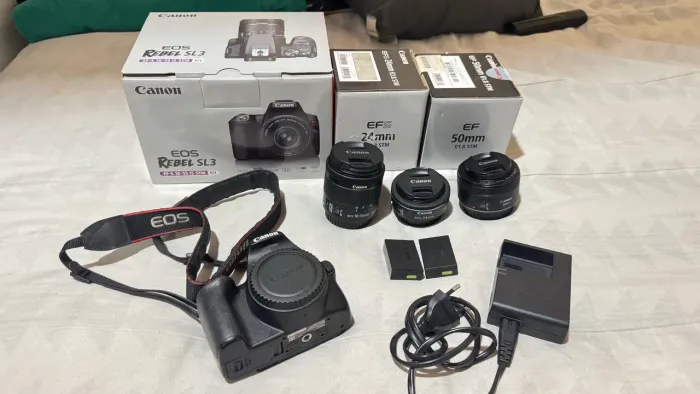 Canon SL3+lentes kit(18-55), 50 mm e 24 mm