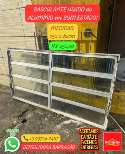 Basculante de Alumínio 150x80 em BOM ESTADO!