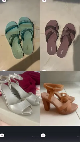 kit melissa: 2 saltos 2 rasteirinhas tam.37