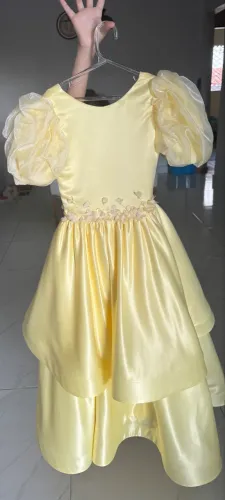 Vestido de festa ABC amarelo manteiga