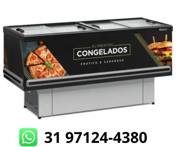 Ilha de Congelados 2M Vidro Reto Gelopar