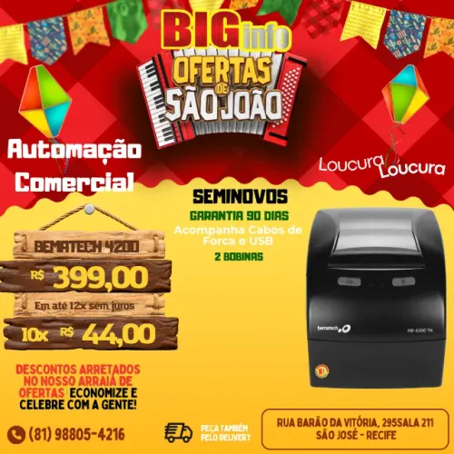 Impressora Termica Bematech Guilhotina USB - Em ate 10x Fixas