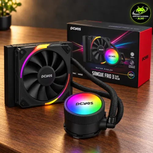 Water Cooler PCYES Sangue Frio 3 ARGB 120mm - Black Vulcan
