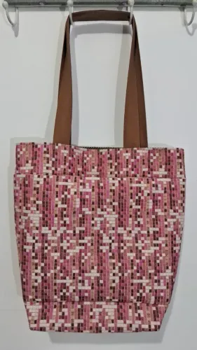 Bolsa artesanal forrada nova, tecido gobelin