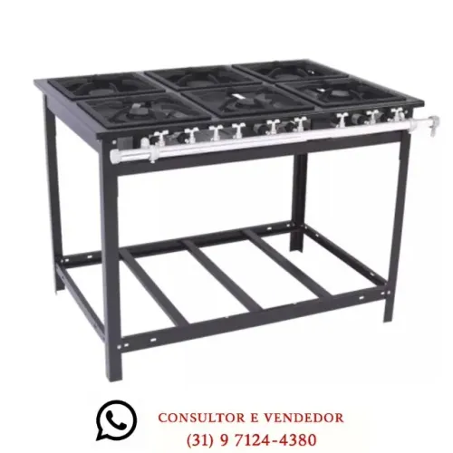 Fogão Industrial 6 Bocas Crital Aço Novo