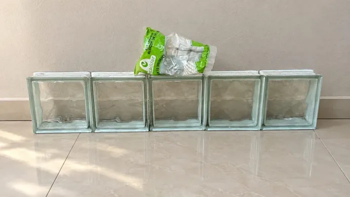 5 tijolinhos de vidro