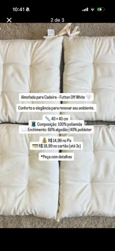Almofada Futton off white kit com 4