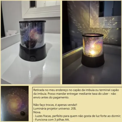 Luminária projetor galáxia/universo nova