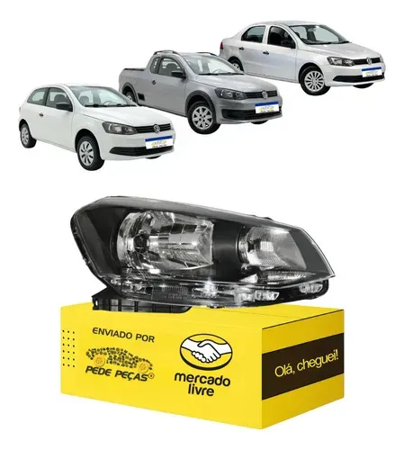 Farol Gol Saveiro Voyage G6 2013 14 15 2016 Foco Simples L.d Direito/passageiro
