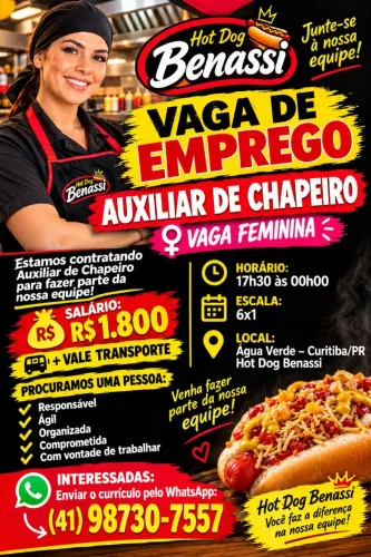 Vaga feminina hot dog Benassi