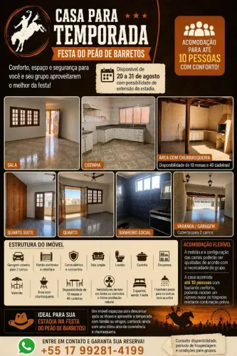 Casa para a Festa do Peão de Barretos 