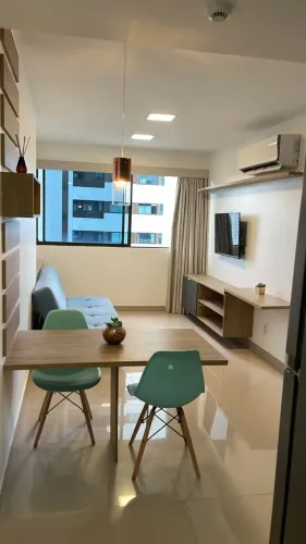 Flat mobiliado para aluguel, 40m², em Boa Viagem, Recife-PE.