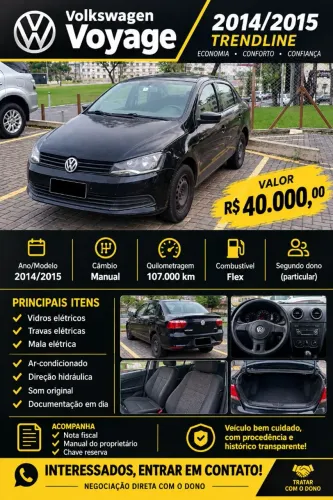 Volkswagen Voyage Trendline 1.0 T.flex 8V 4P 2015