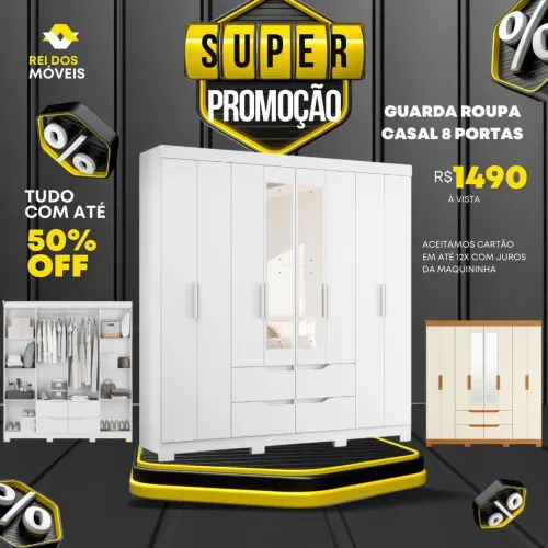 Guarda roupa casal 8 portas