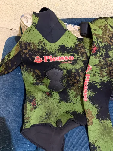 Roupa de Neoprene Picasso Mimetical - 3 mm TAM G (4). Freedive/ pesca Sub