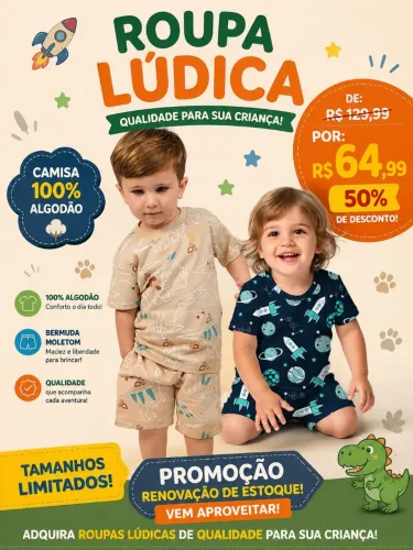 Roupa lúdica infantil