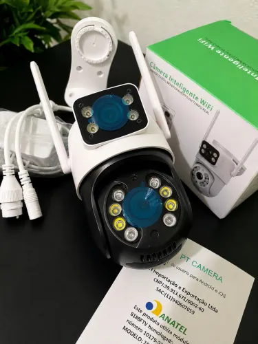 Câmera de Segurança Wi-Fi Inteligente 360° com Visão Noturna e Áudio