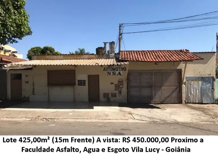 Leia a descrição: Lote 425,00m² (Proximo a Faculdade) Vila Lucy