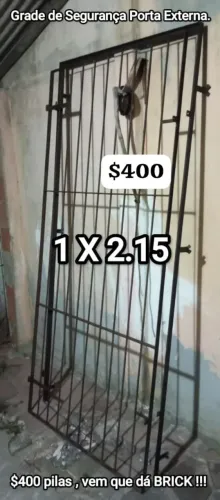 Segurança Grade para porta externa 1 X 2.10 alt