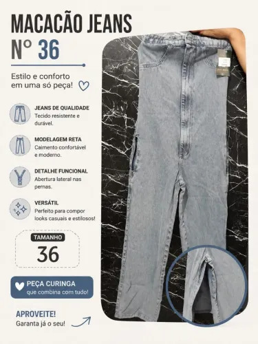 Macacão jeans feminino 