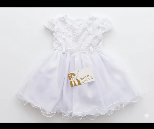 Vestido Infantil Batizado e Festa - Novo