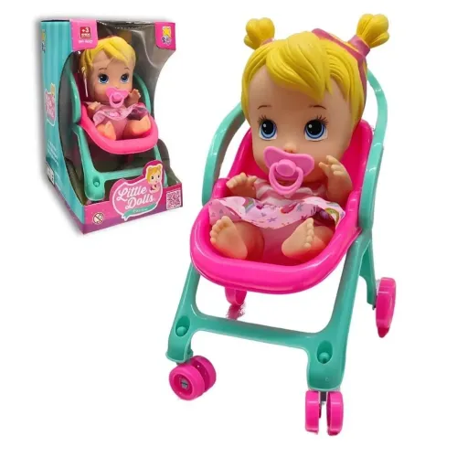 Boneca Little Dolls Passeio - Com Carrinho de Bebê
