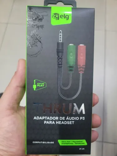 Adaptador de áudio gamer P3 para headset