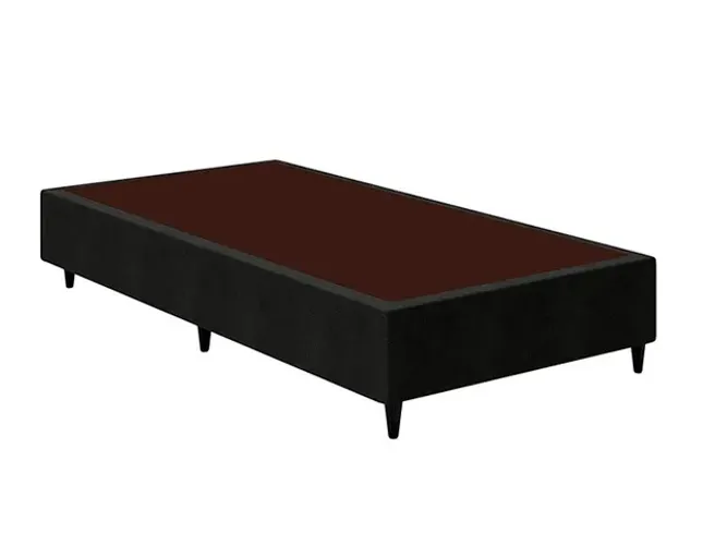 Base Box Solteiro Suede Preto Ortobom a65