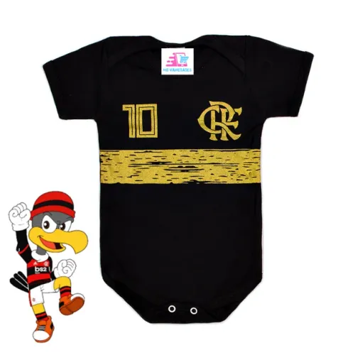Body temático Flamengo - Body para Bebê Mesversario 
