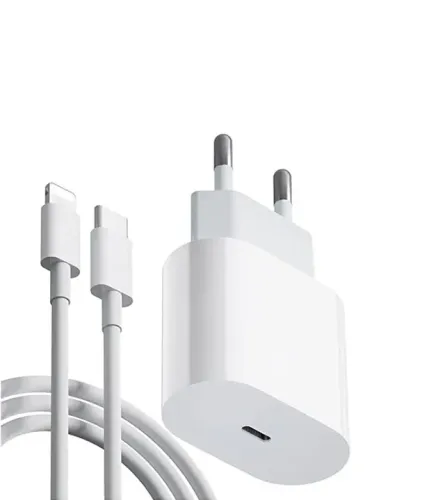 Carregador para celular iphone tipo c fonte e cabo