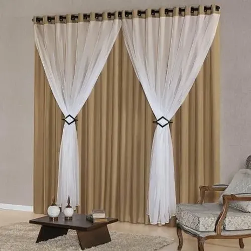 Cortinas Oxford com véu 3x2,80