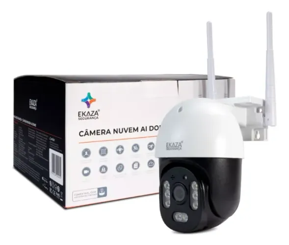 Câmera Inteligente Wifi 2k Dome 360 c/ Alexa e Google Assistente