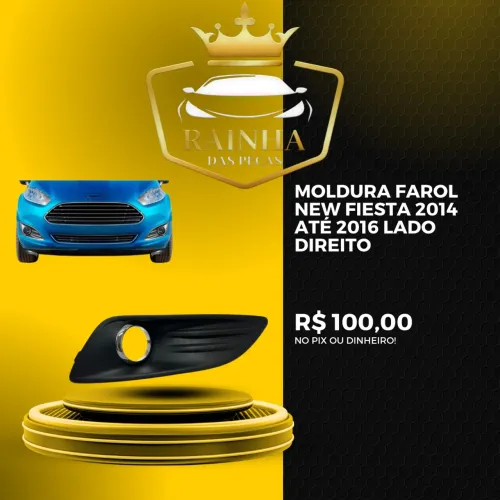 Moldura Farol New Fiesta 2014 até 2016 Lado Direito