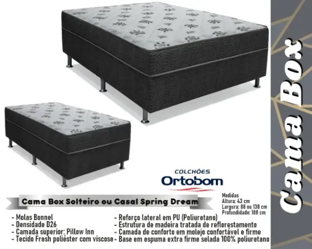 quarto cama box solteiro molas ortobom