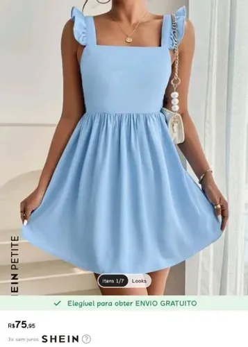 Vestido Azul Shein