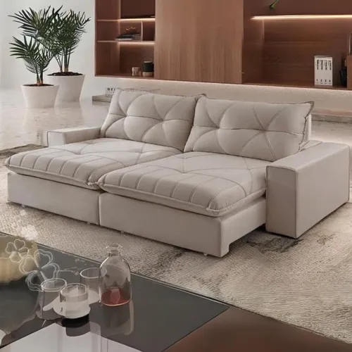 Sofá Retrátil e Reclinável Paris 2,50m Molas Ensacadas tt443