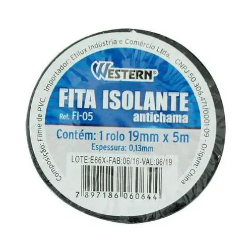 Fitas Isolante Antichamas 19mm X 5m - Western