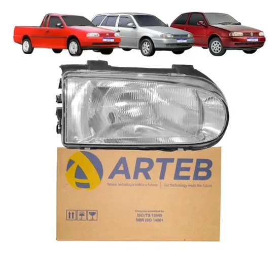 Farol Vw Gol 1995 1996 1997 1998 1999 Cromado Arteb L.d