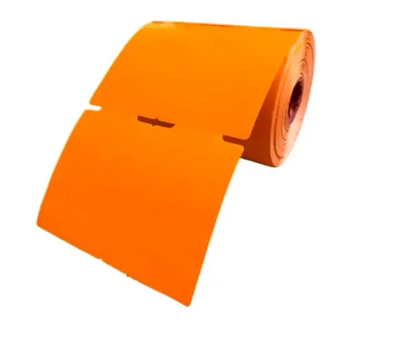 Etiqueta Tag Roupa 75x50mm 2 Colunas Cartão Cor Laranja Impressora Argox, Zebra