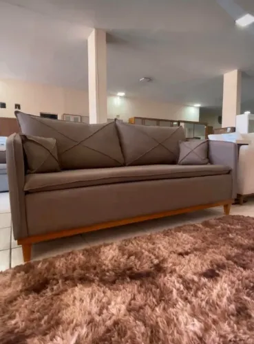 Sofá 2 lugares Miami Living 1.80m Linho- Produto Novo Entrega Rápida