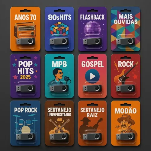 Pen Drives Temáticos - Diversos Gêneros Musicais!