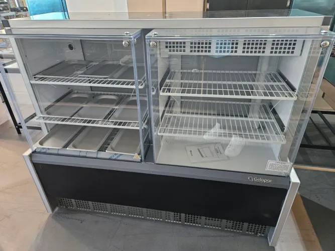 vitrine para padaria mista quente e fria 1,40m - a pronta entrega 